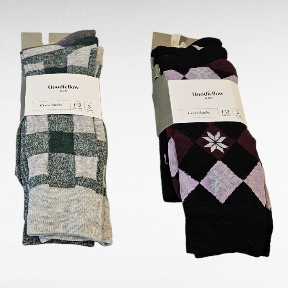 6 Pair Goodfellow & Co Crew Socks Shoe Size 7 - 12